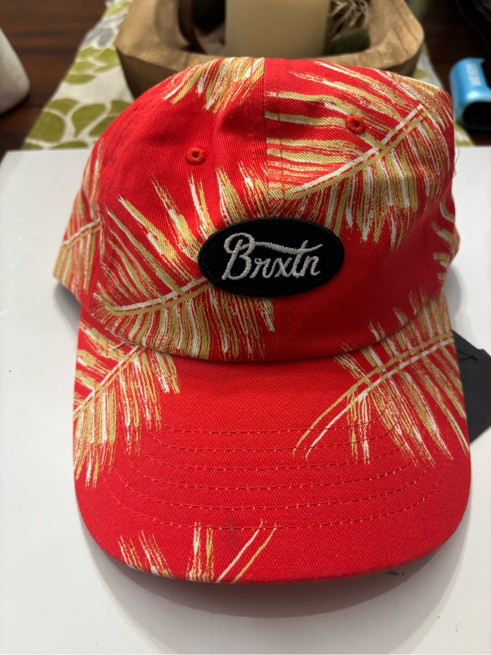 Brixton Red Palm-Print Baseball Cap